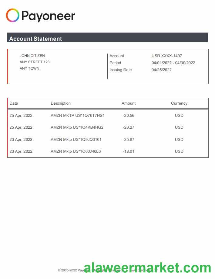 USA Payoneer doc